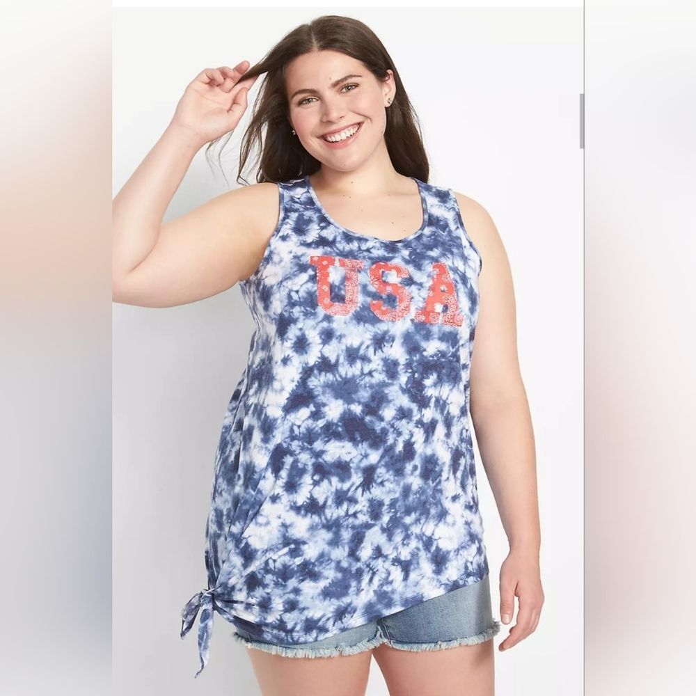 Lane Bryant USA Tie Dye Blue Tank 14/16‎